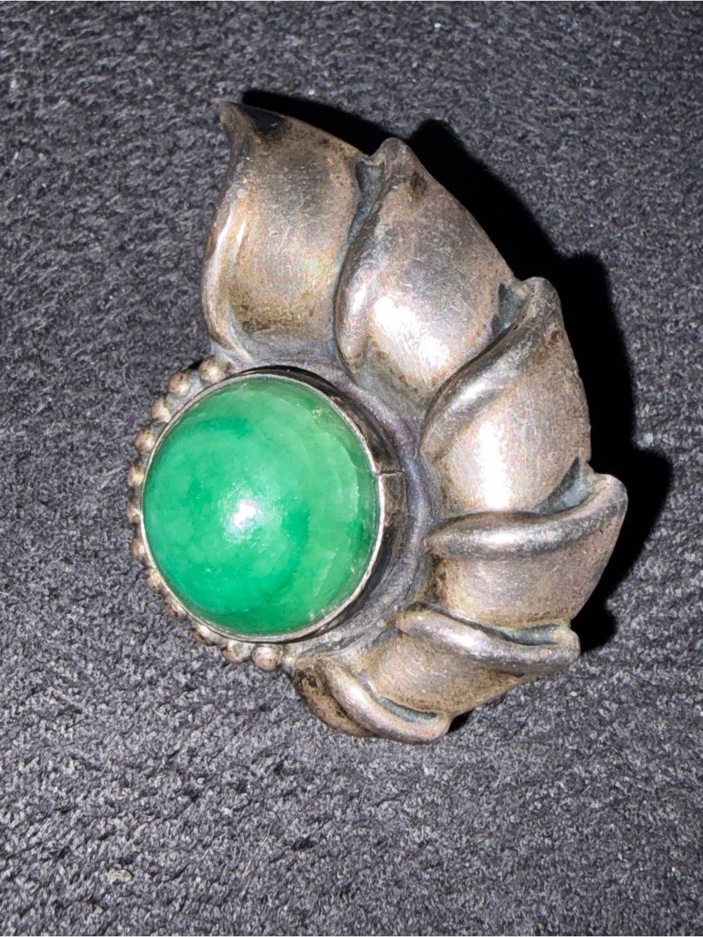 Attributed Jacopo Arte en Plata Vintage Taxco Mexico Sterling Silver Leaf Brooch
